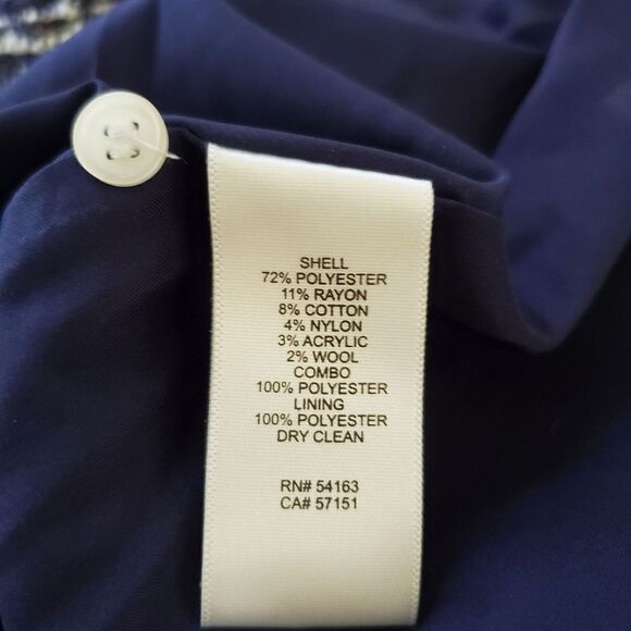 🔆 ELIZA J 🔆 Boucle Tweed Detachable Shirt Collar Dress - [size 2, Blue] - Picture 12 of 12